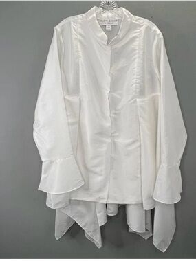 RUBIN SINGER taffeta Asymmetric Mandarin-Collar Shirt multilayer